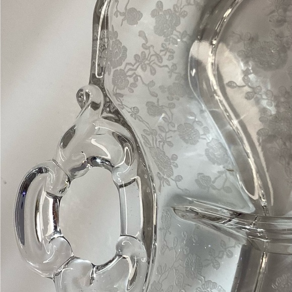 Vintage Cambridge Glass Rose Point 3 Section Relish Dish Decorative Candy - Picture 3 of 4